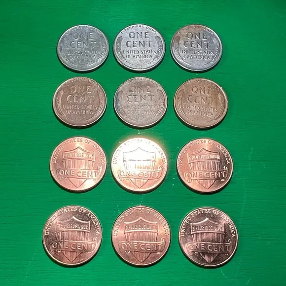 ⚫️ Vintage - All 3 Mints - 1943 Steel Pennies - War Time Wheaties - Collectible - Picture 14 of 16